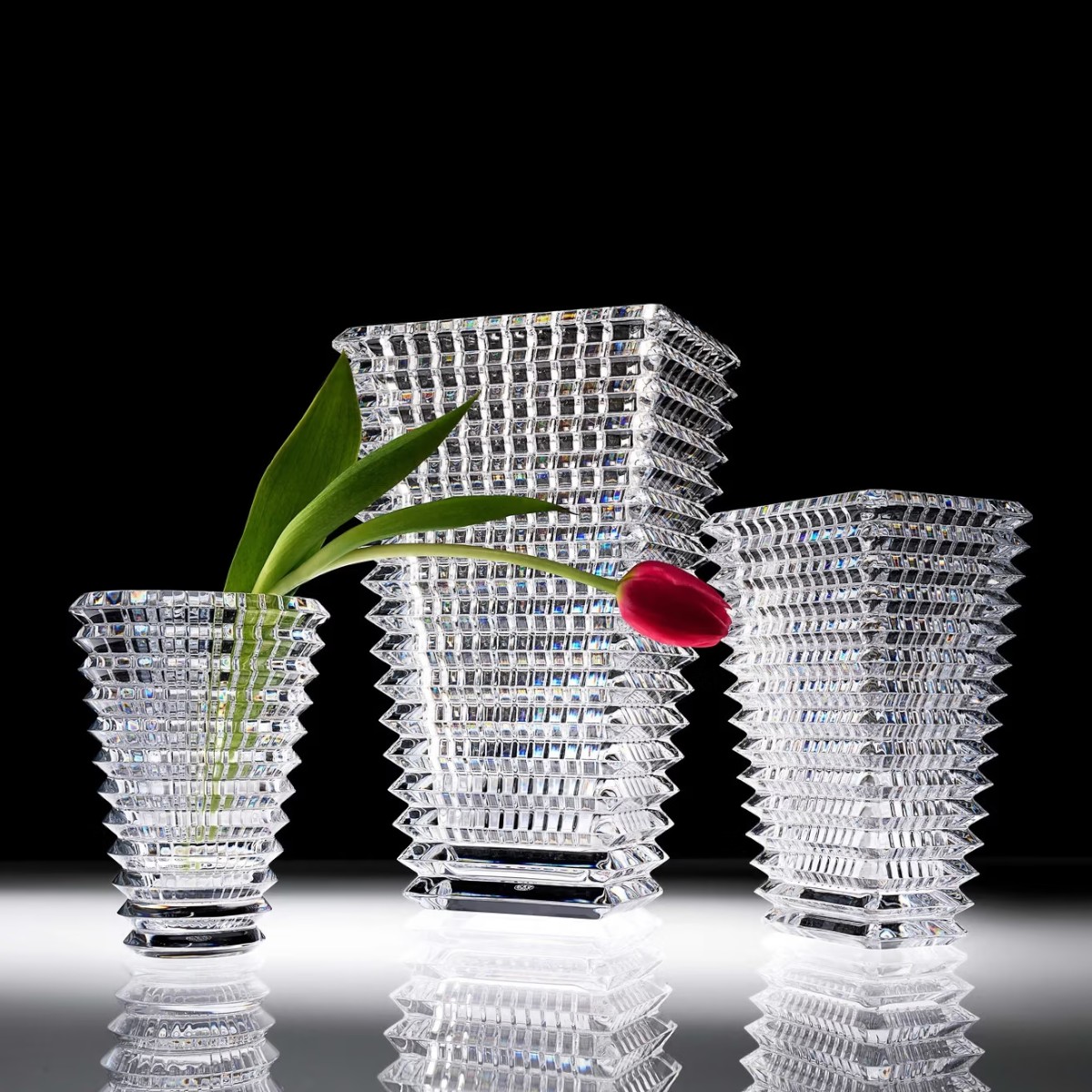 Baccarat Rectangular Eye Vase, Clear, Tall