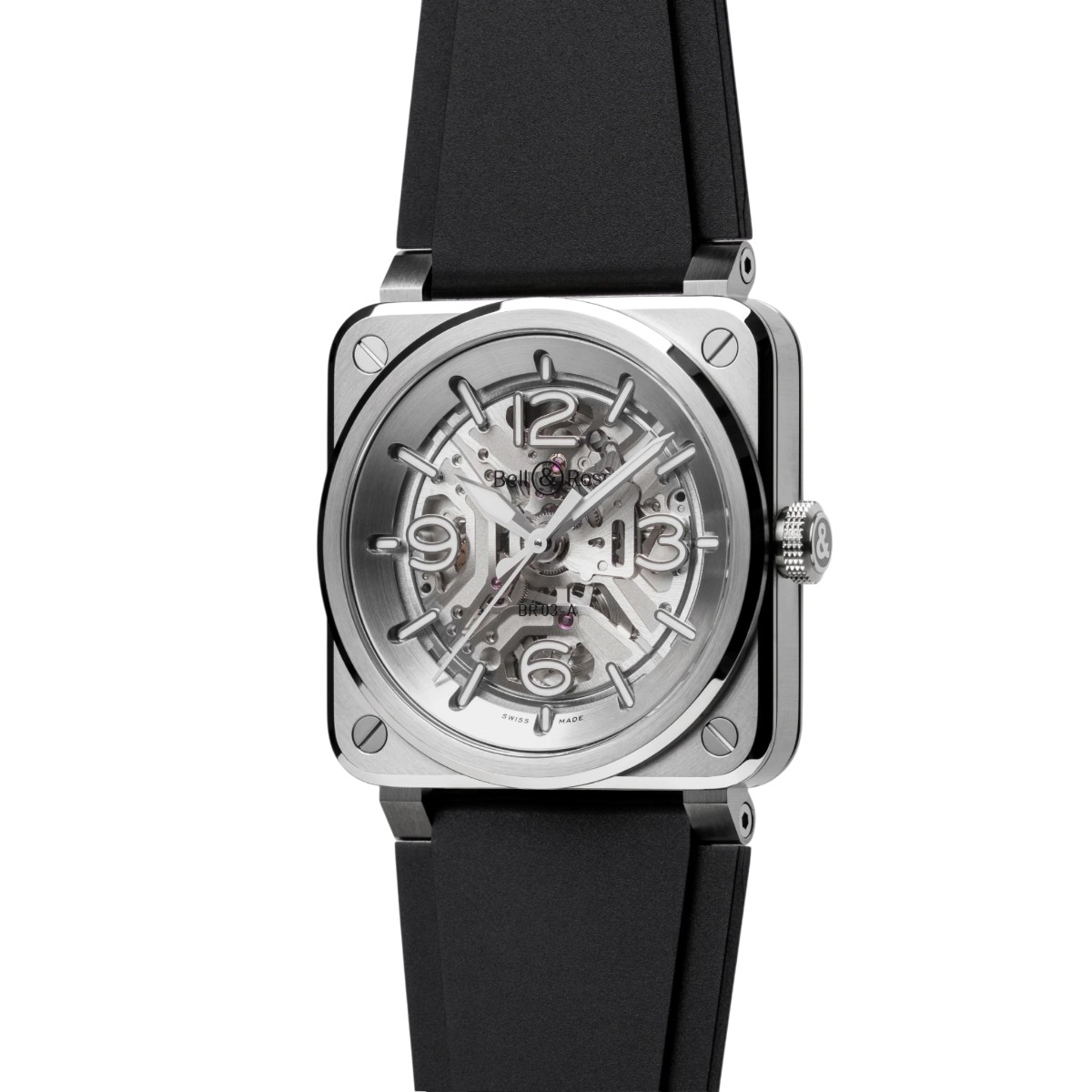 Bell & Ross BR-03 Skeleton Steel 41mm Men's Watch, Skeleton Dial