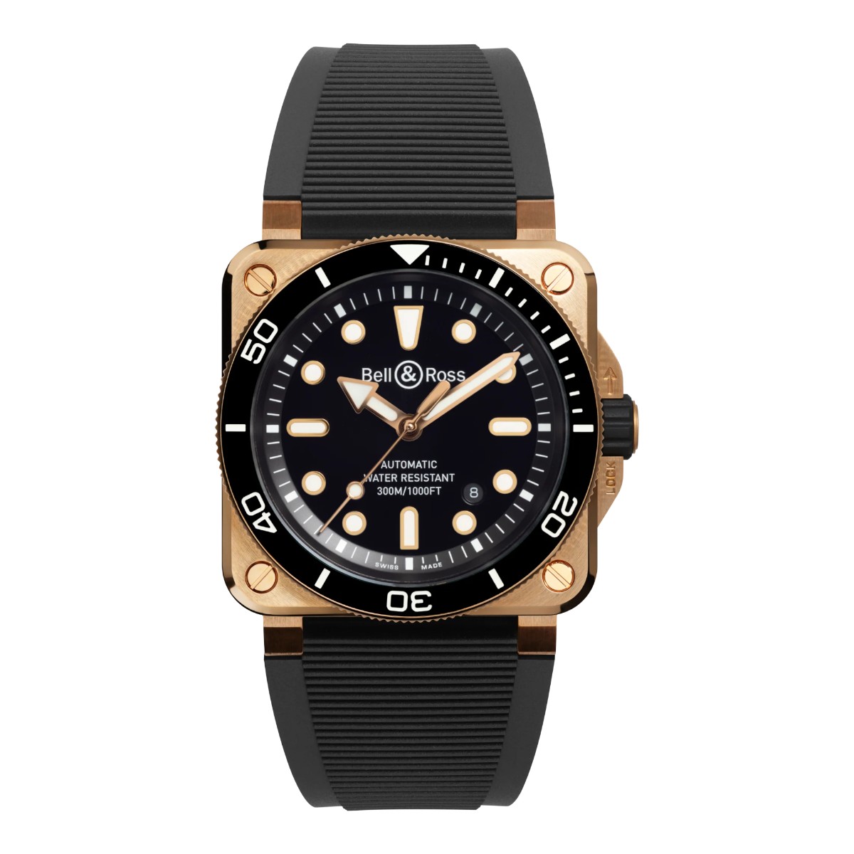 Bell & Ross BR-03 Bronze Diver 42mm Men's Watch, Black Dial