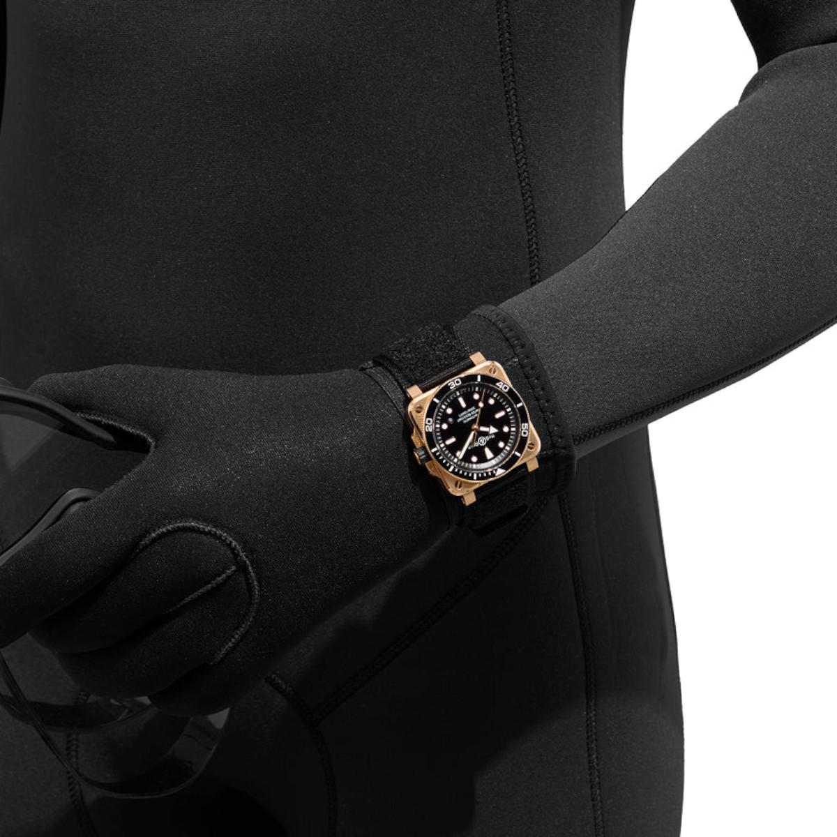 Bell & Ross BR-03 Bronze Diver 42mm Men's Watch, Black Dial