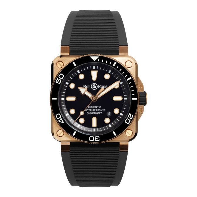 Bell & Ross BR-03 Bronze Diver 42mm Men's Watch, Black Dial