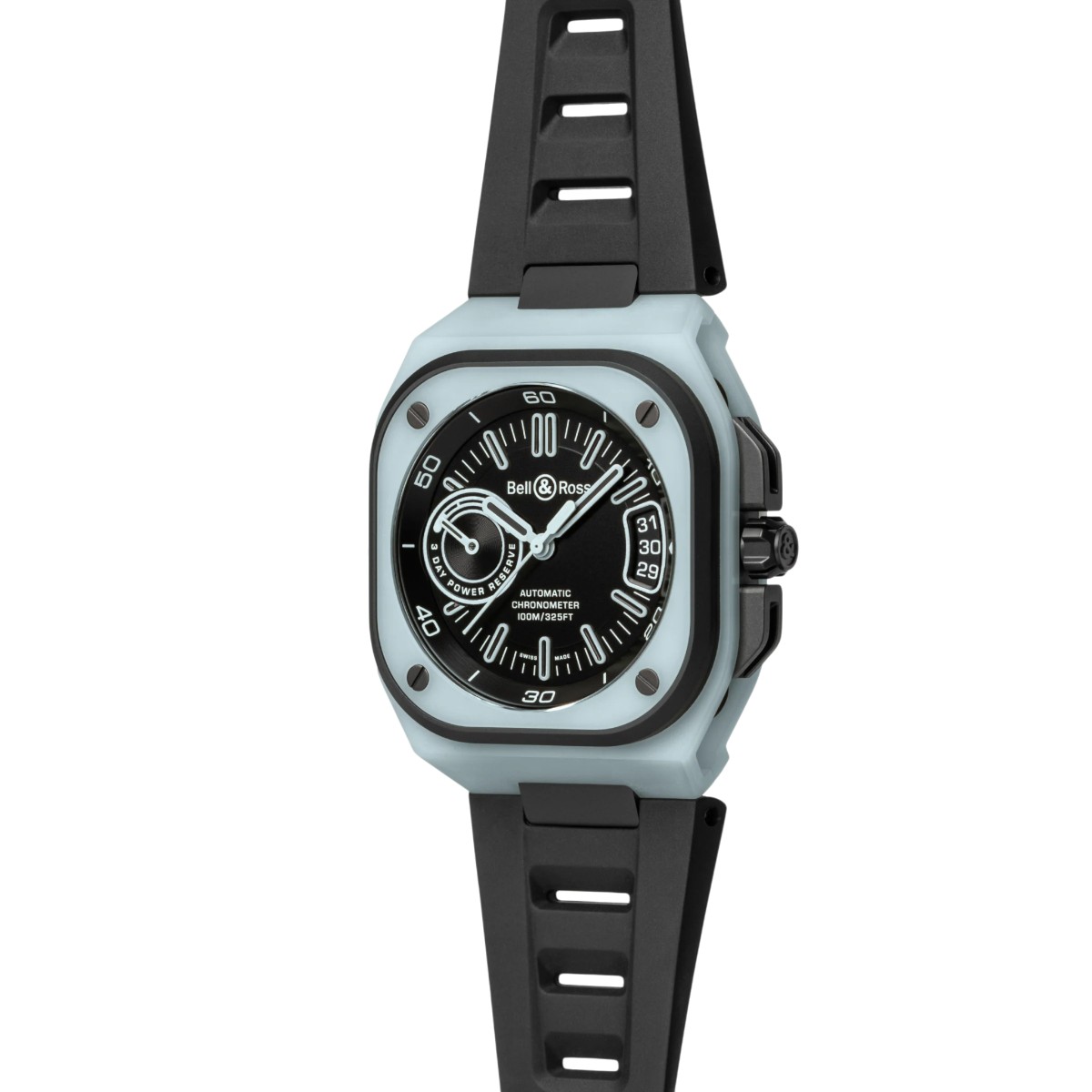 Bell & Ross BR-X5 Blue Lum 41mm Men's Watch, Matte Black Dial