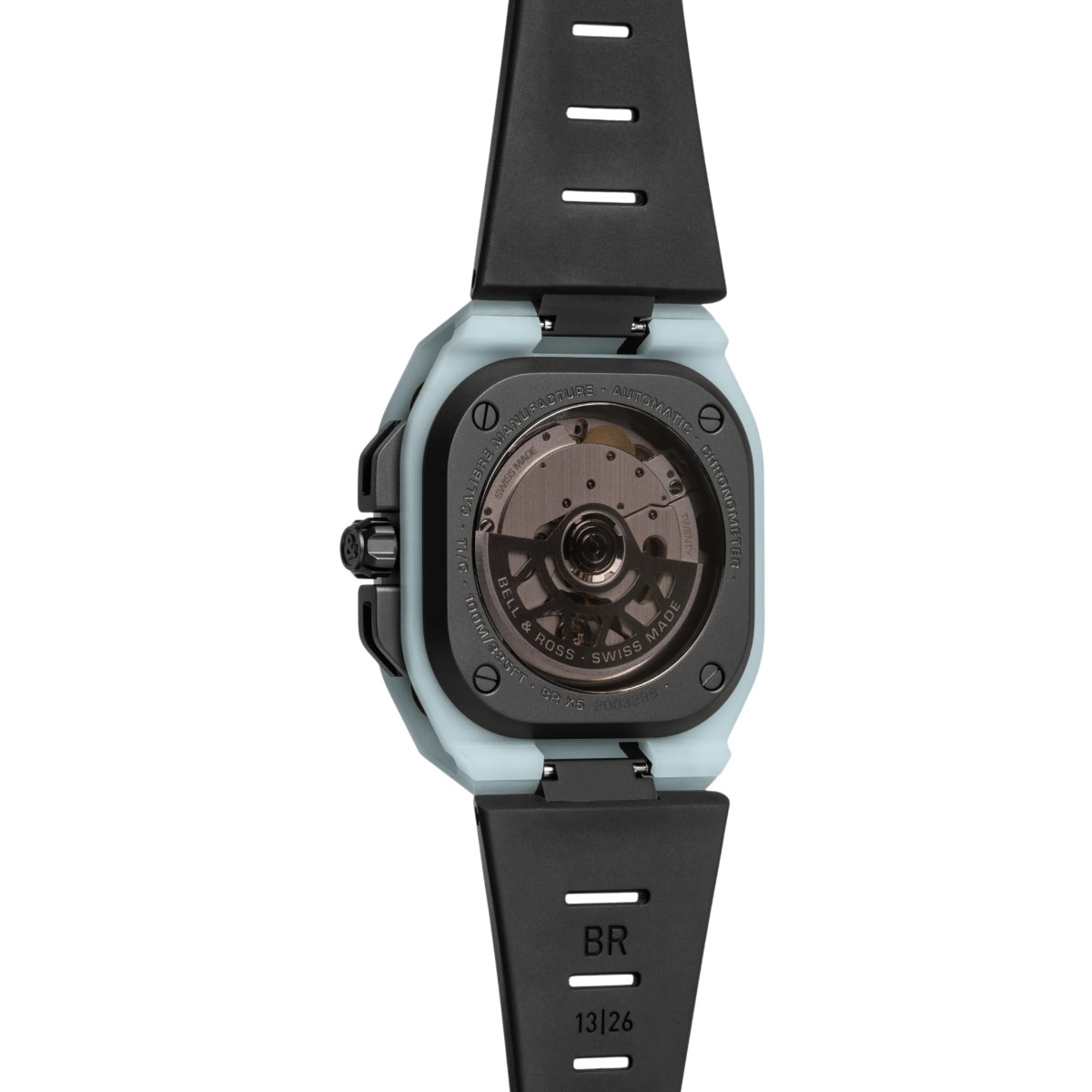 Bell & Ross BR-X5 Blue Lum 41mm Men's Watch, Matte Black Dial