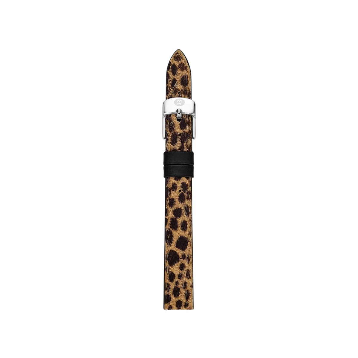 Michele Leopard Print Pony Hair Leather Strap, 12mm