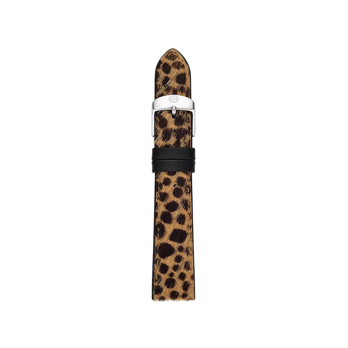 Michele Leopard Print Pony Hair Leather Strap, 16mm