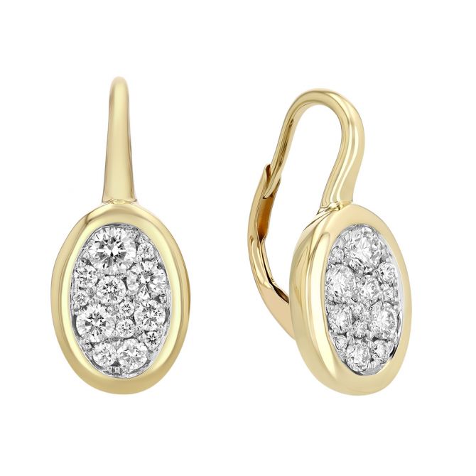 Frederic Sage Jolie Diamond Pavé Oval Drop Earrings in Two Tone