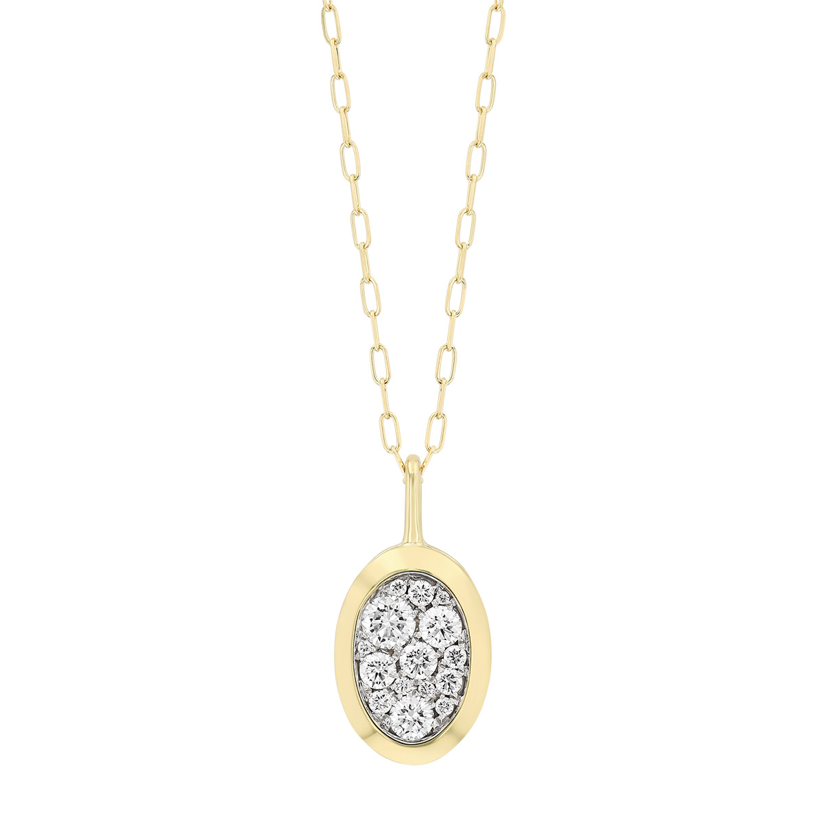 Frederic Sage Jolie Diamond Pavé Oval Pendant in Two Tone, 18