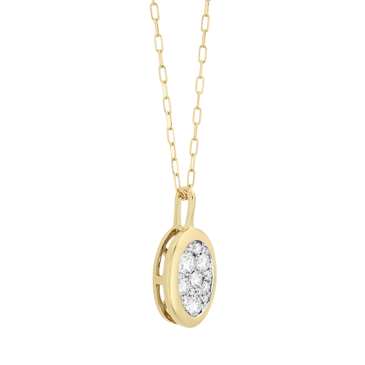 Frederic Sage Jolie Diamond Pavé Oval Pendant in Two Tone, 18