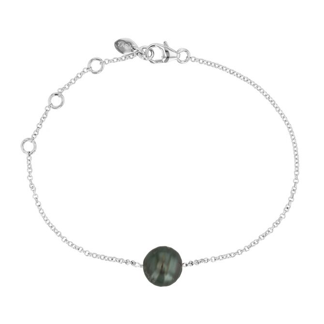TARA Pearls Tahitian South Sea Cultured Pearl Single Station Bracelet in Sterling Silver, 7.5"