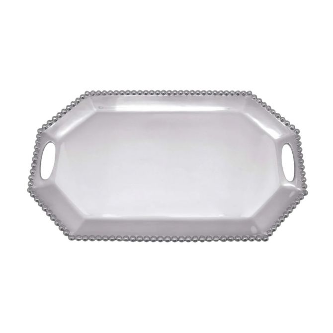 Mariposa Pearled Long Rectangular Octogonal Tray