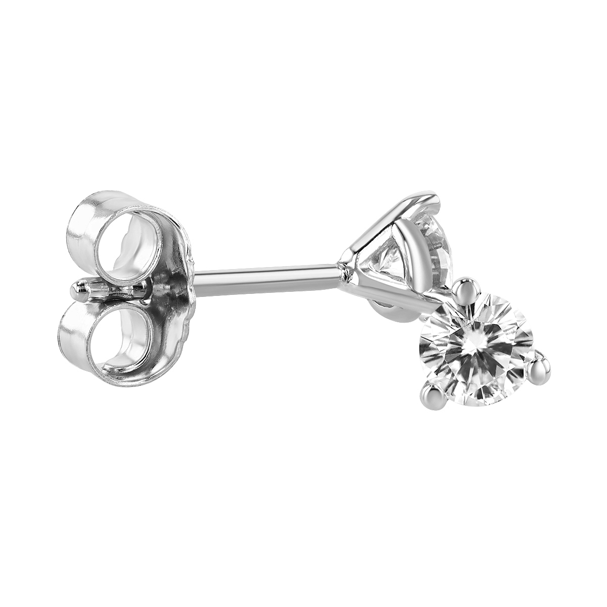 18K White Gold Round Diamond Stud Earrings, 0.25cttw