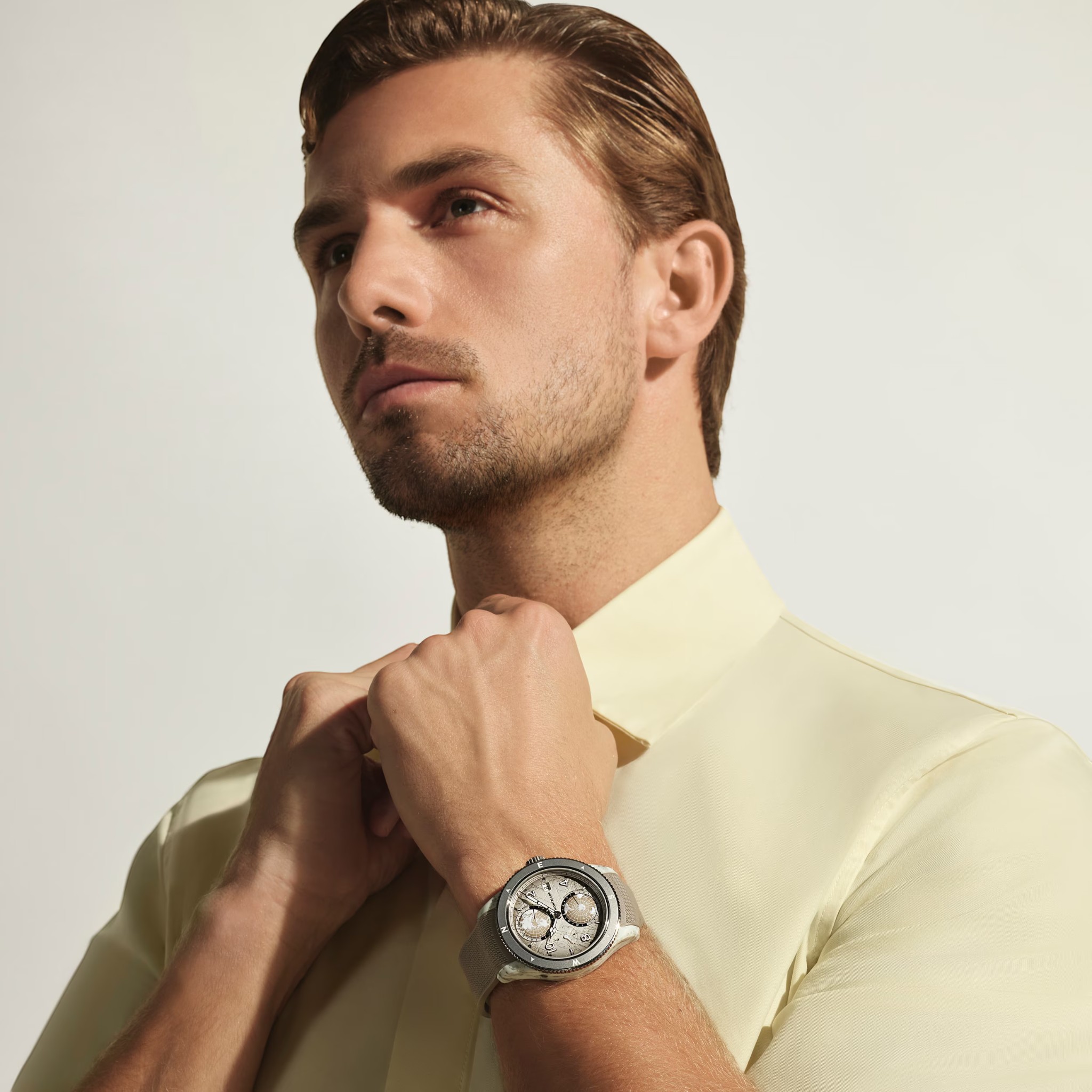 Montblanc 1858 Geosphere 0 Oxygen Mount Elbrouz Limited Edition 43.5mm Men's Watch, White and Brown 