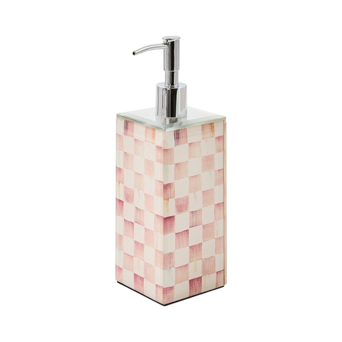 MacKenzie-Childs Glass Soap Pump, Rosy Check