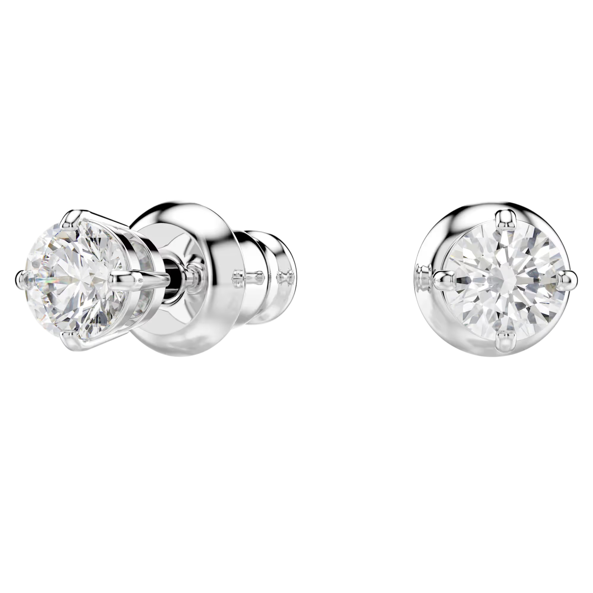 Swarovski Attract Round Pierced Earrings, White