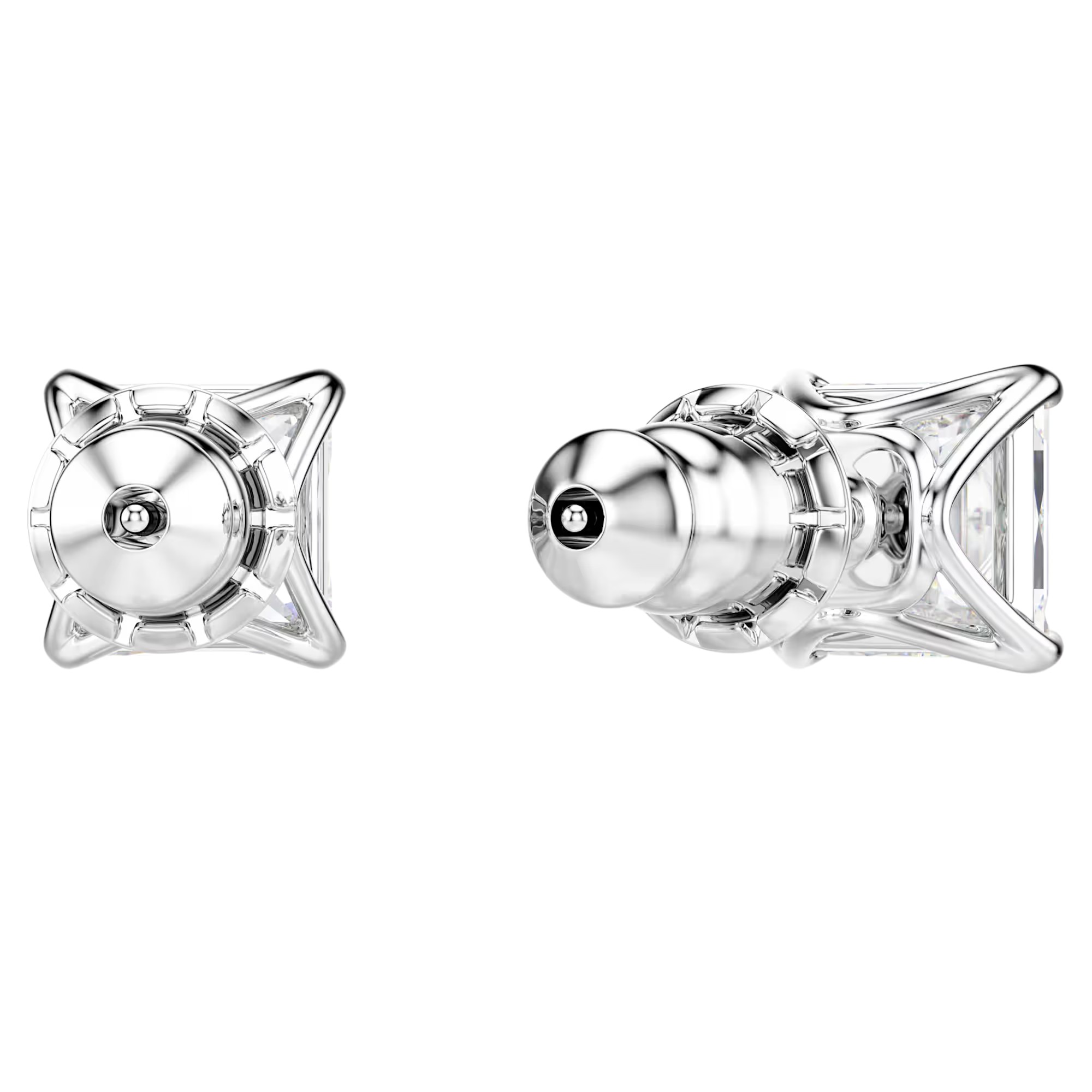Swarovski Attract Stud Pierced Earrings, White Crystal with Rhodium Plating