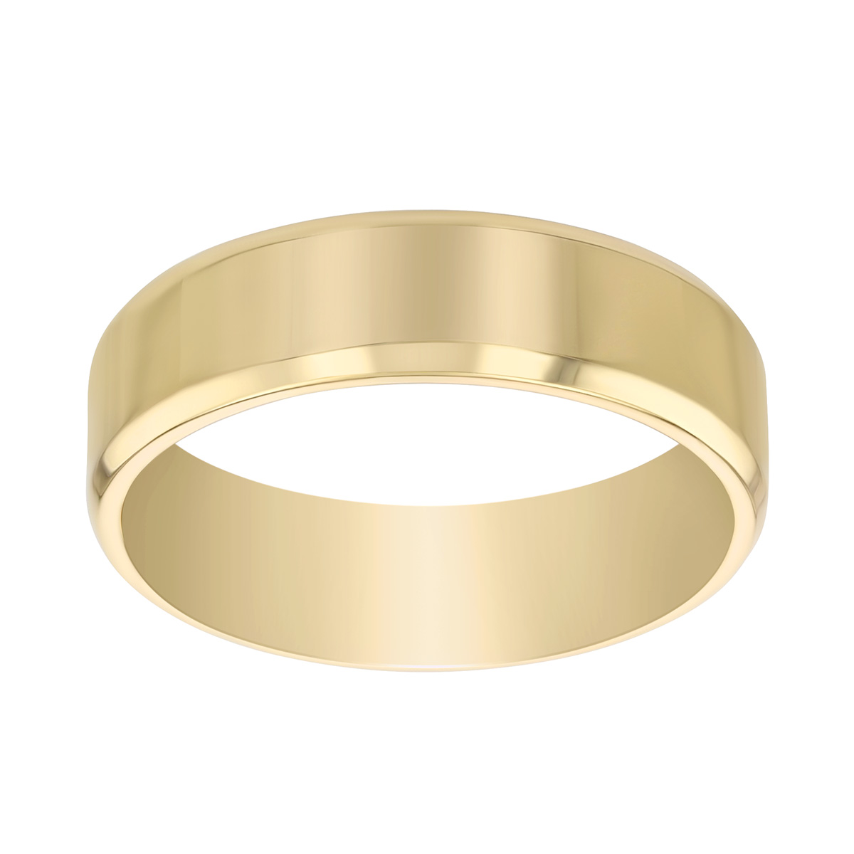 Yellow Gold Bevel Edged Wedding Band