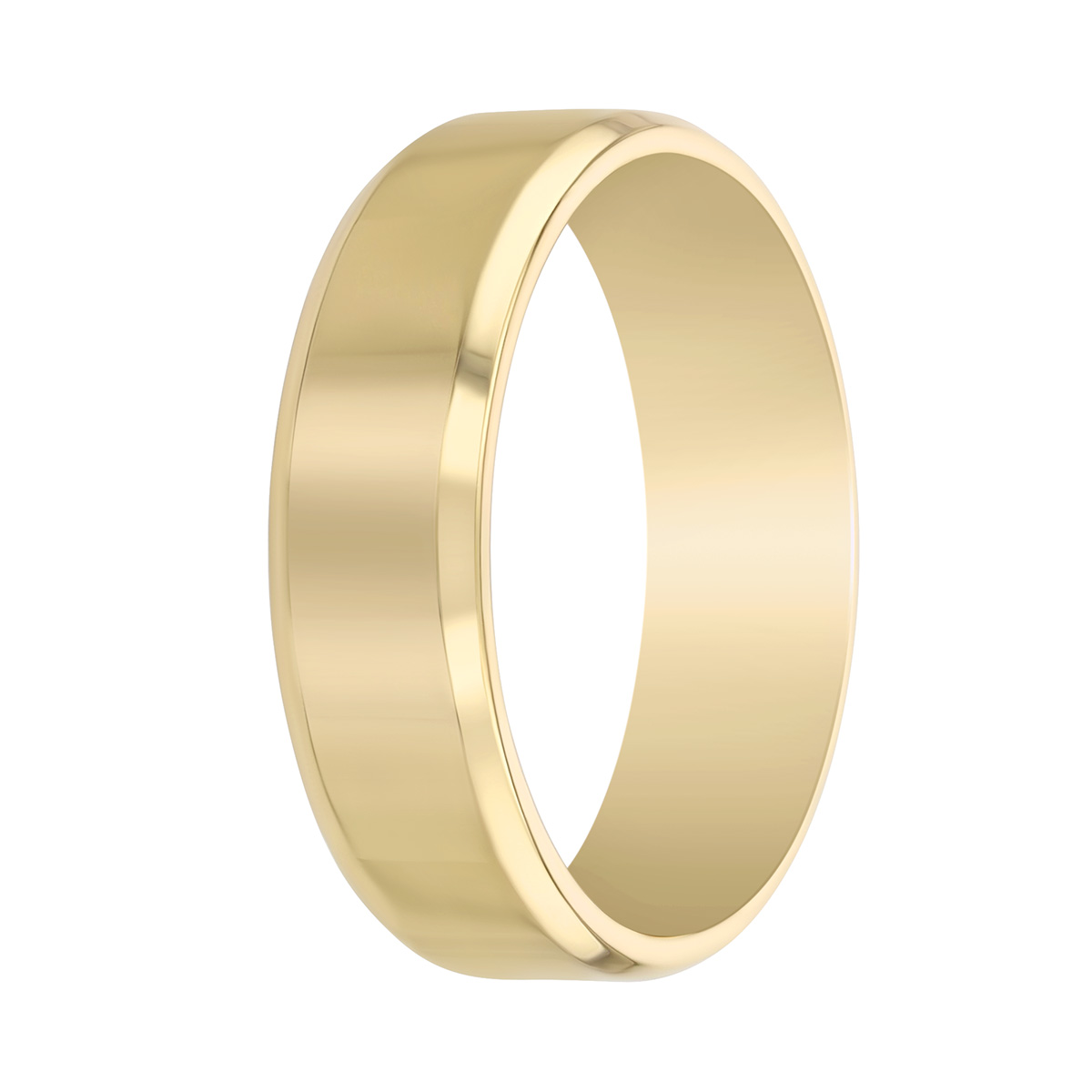 Yellow Gold Bevel Edged Wedding Band