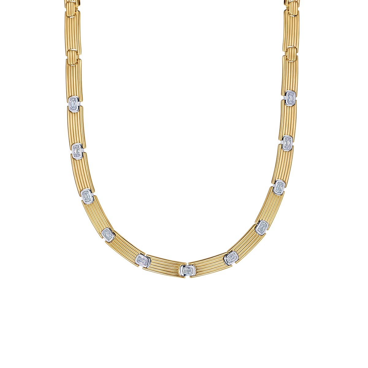 Kwiat Colonnade Ashoka Diamond Necklace in Yellow Gold & Platinum