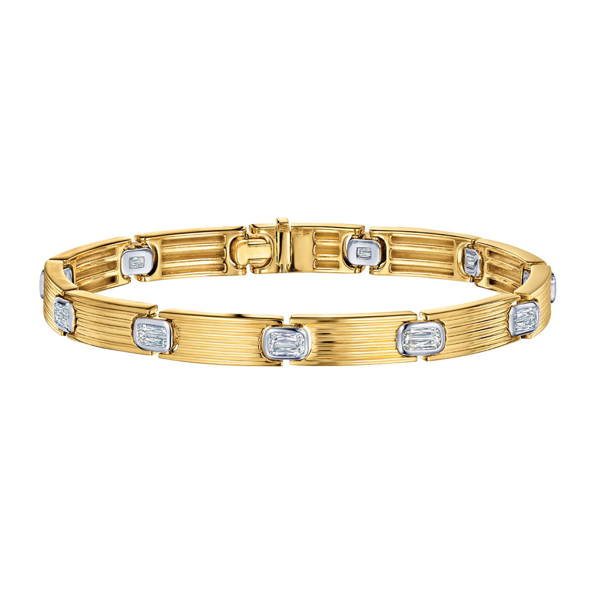 Kwiat Colonnade Ashoka Diamond Bracelet in Yellow Gold & Platinum, 7.25