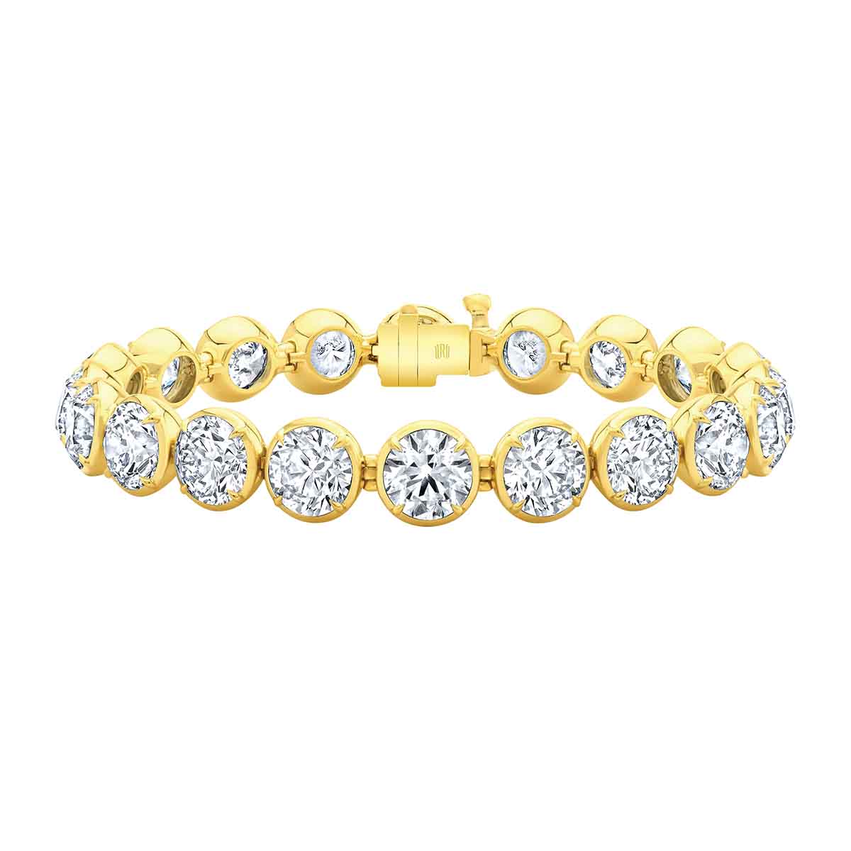Rahaminov Round Diamond Tennis Bracelet in Yellow Gold, 6.75
