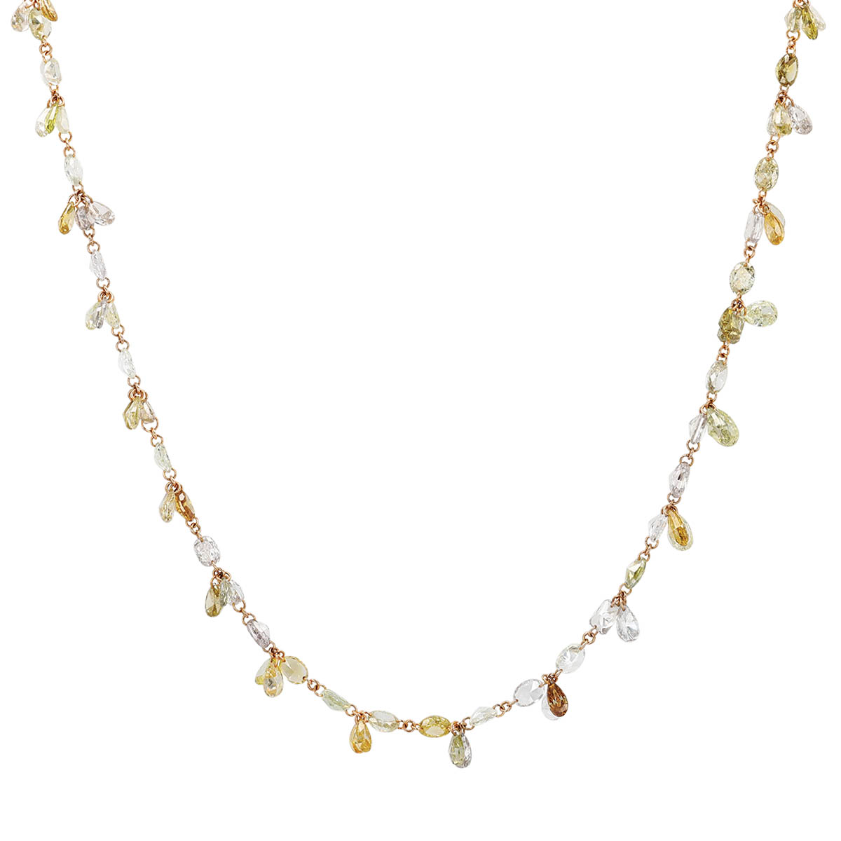 TARA Pearls South Sea Cultured Pearl & Multicolor Diamond Tassel Necklace in Rose Gold, 26
