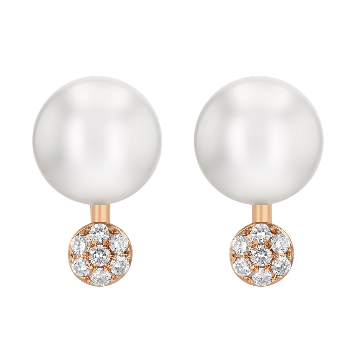 TARA Pearls South Sea Cultured Pearl & Diamond Cluster Drop Earrings in Rose Gold