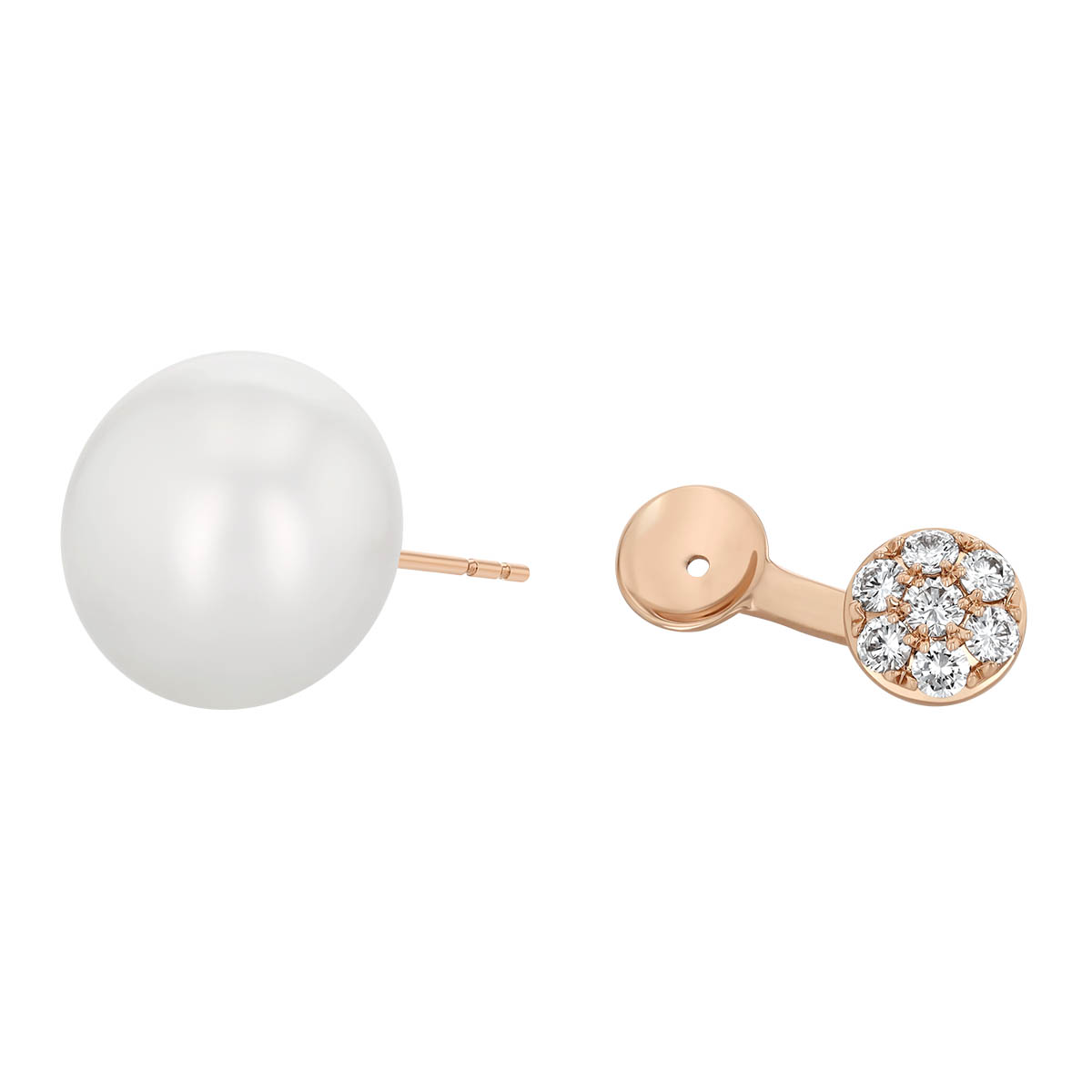 TARA Pearls South Sea Cultured Pearl & Diamond Cluster Drop Earrings in Rose Gold