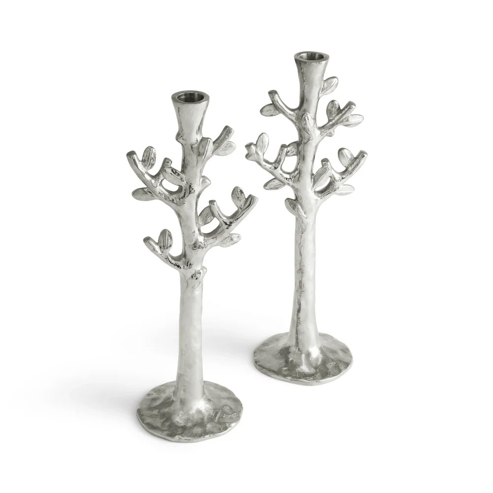 Michael Aram Tree of Life Candleholders, Silvre