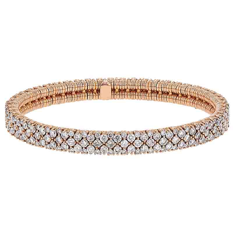 Roberto Demeglio Cashmere Brown Diamond Stretch Bracelet in Rose Gold