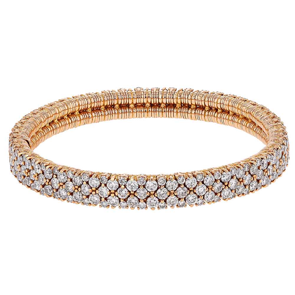 Roberto Demeglio Cashmere Brown Diamond Stretch Bracelet in Rose Gold
