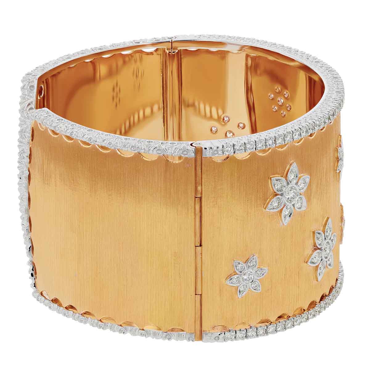 Roberto Coin Rose Gold Florentine Diamond Bracelet