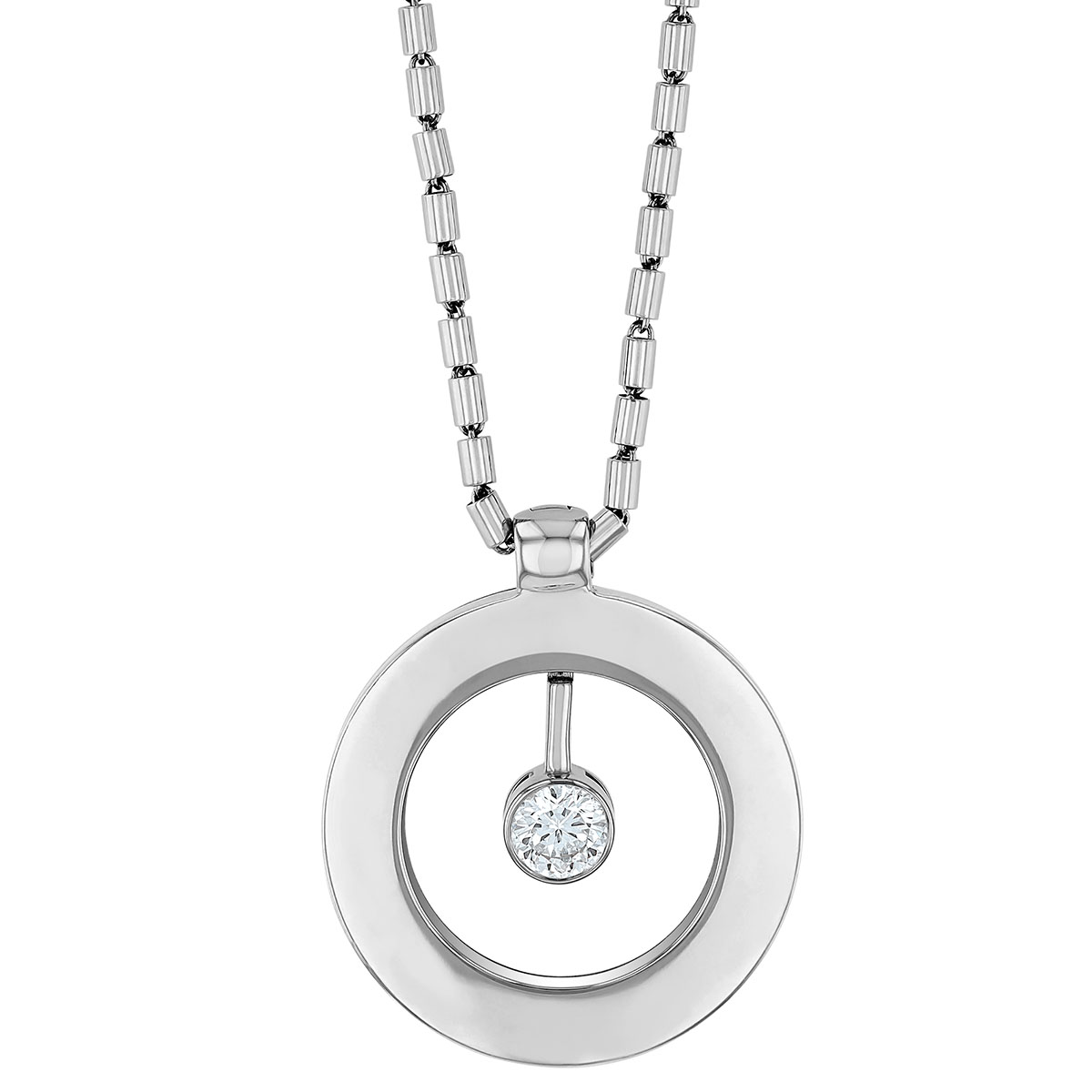 Roberto Coin Cento Large Diamond O Pendant in White Gold 18