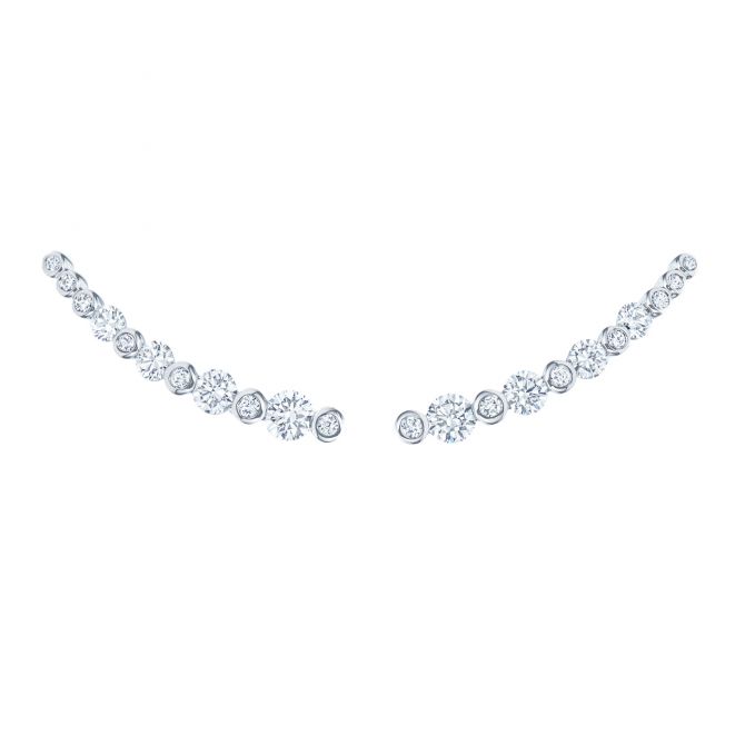 Kwiat Diamond Starry Night Climber Earrings in White Gold