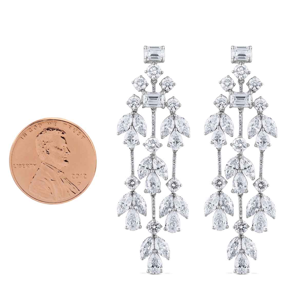 Diamond Chandelier Earrings in White Gold