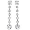 Aresa Diamond 7 Station Chain Drop Earrings in White Gold with Post Backs