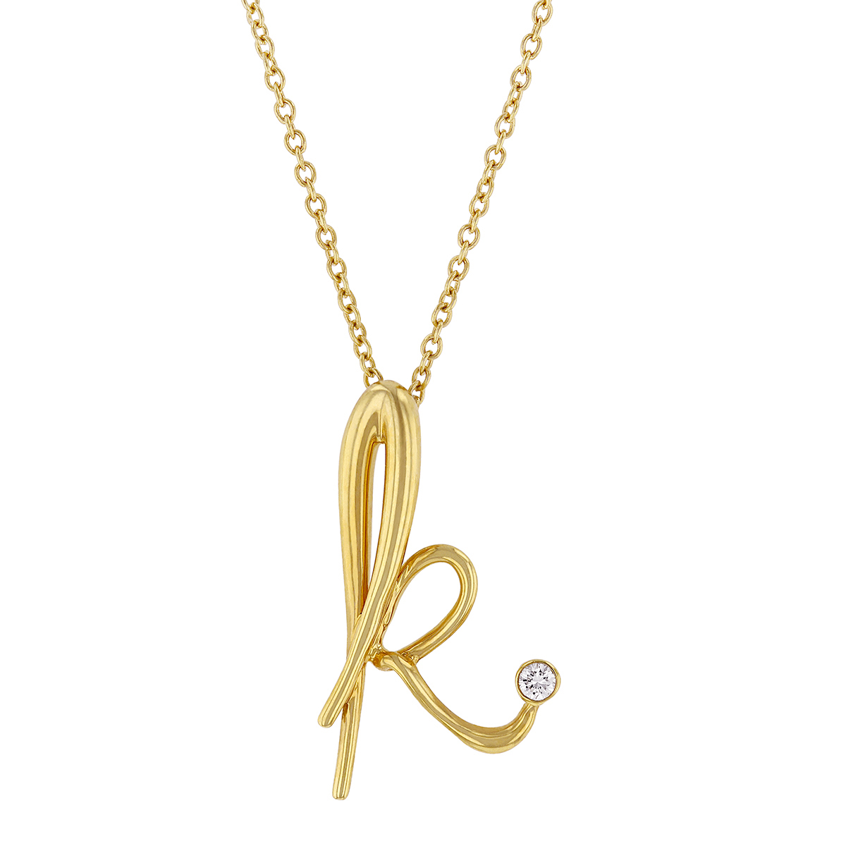Kwiat 18K Yellow Gold Diamond Initial K 