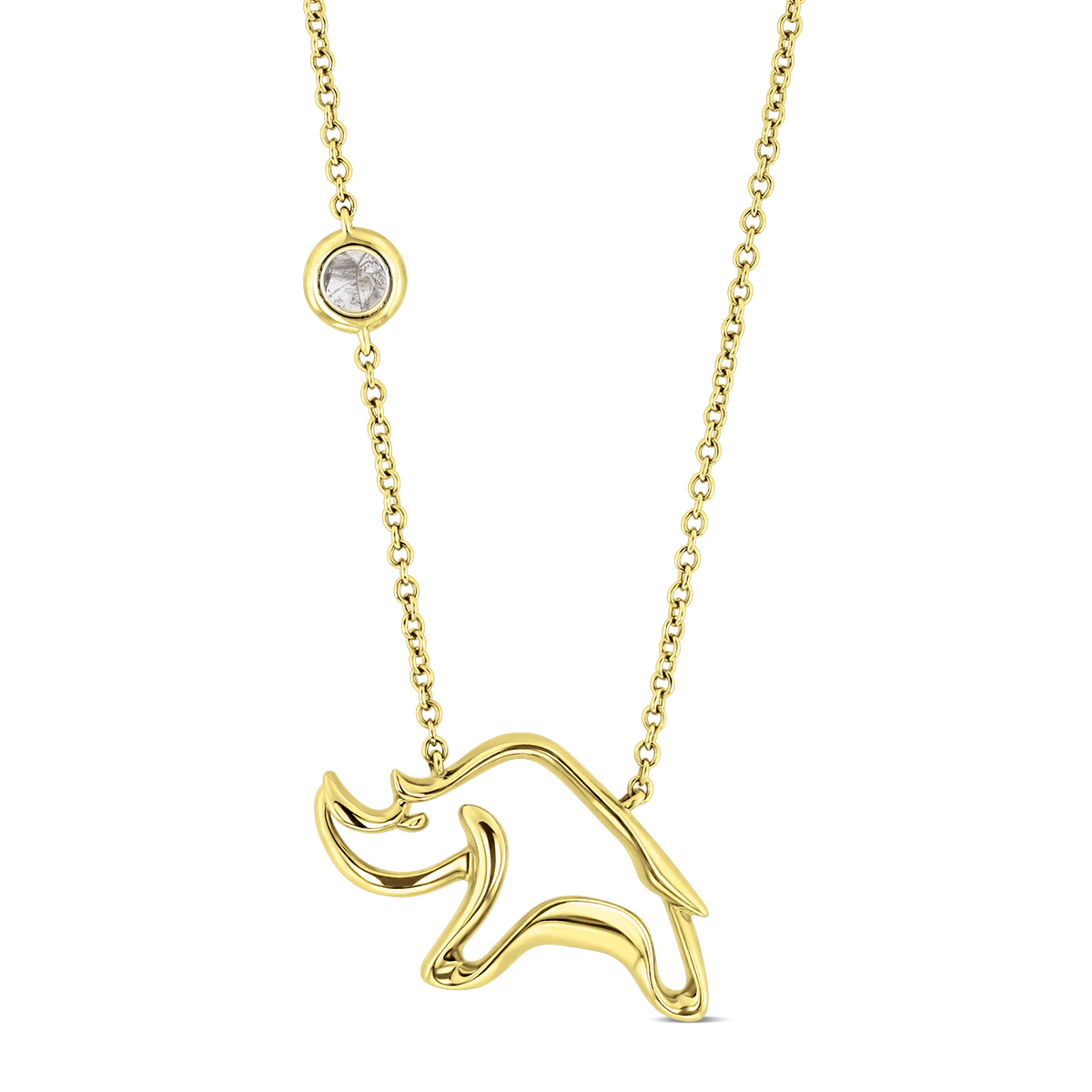 Kalahari Dream Diamond 18k Yellow Gold Rhino Pendant Borsheims Drop A Hint