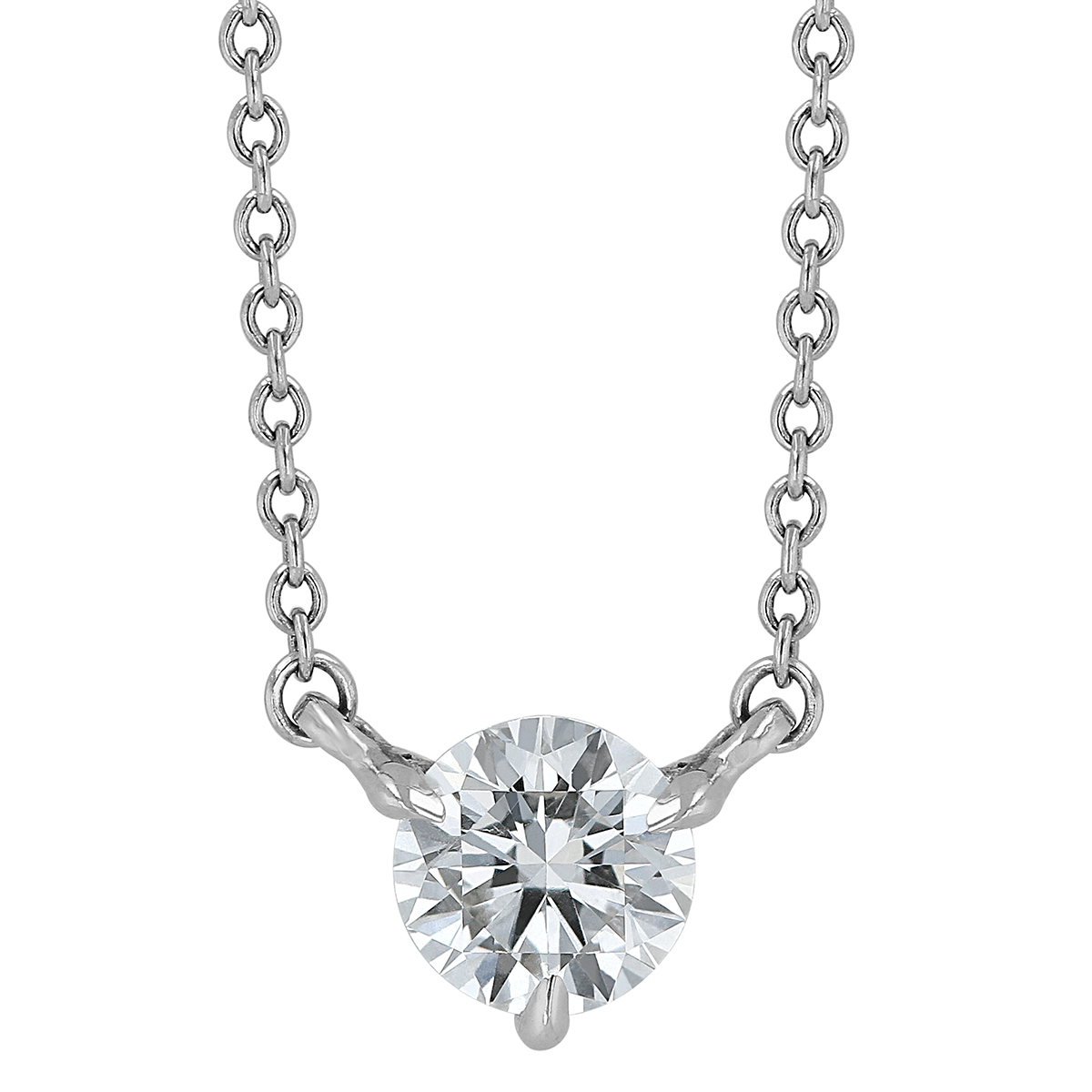 Kwiat .55 ct Round Diamond Solitaire Necklace in Platinum, 16