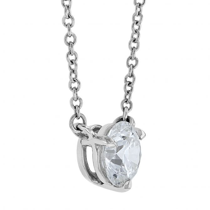 Kwiat .70 ct Round Diamond Solitaire Necklace in Platinum, 16"