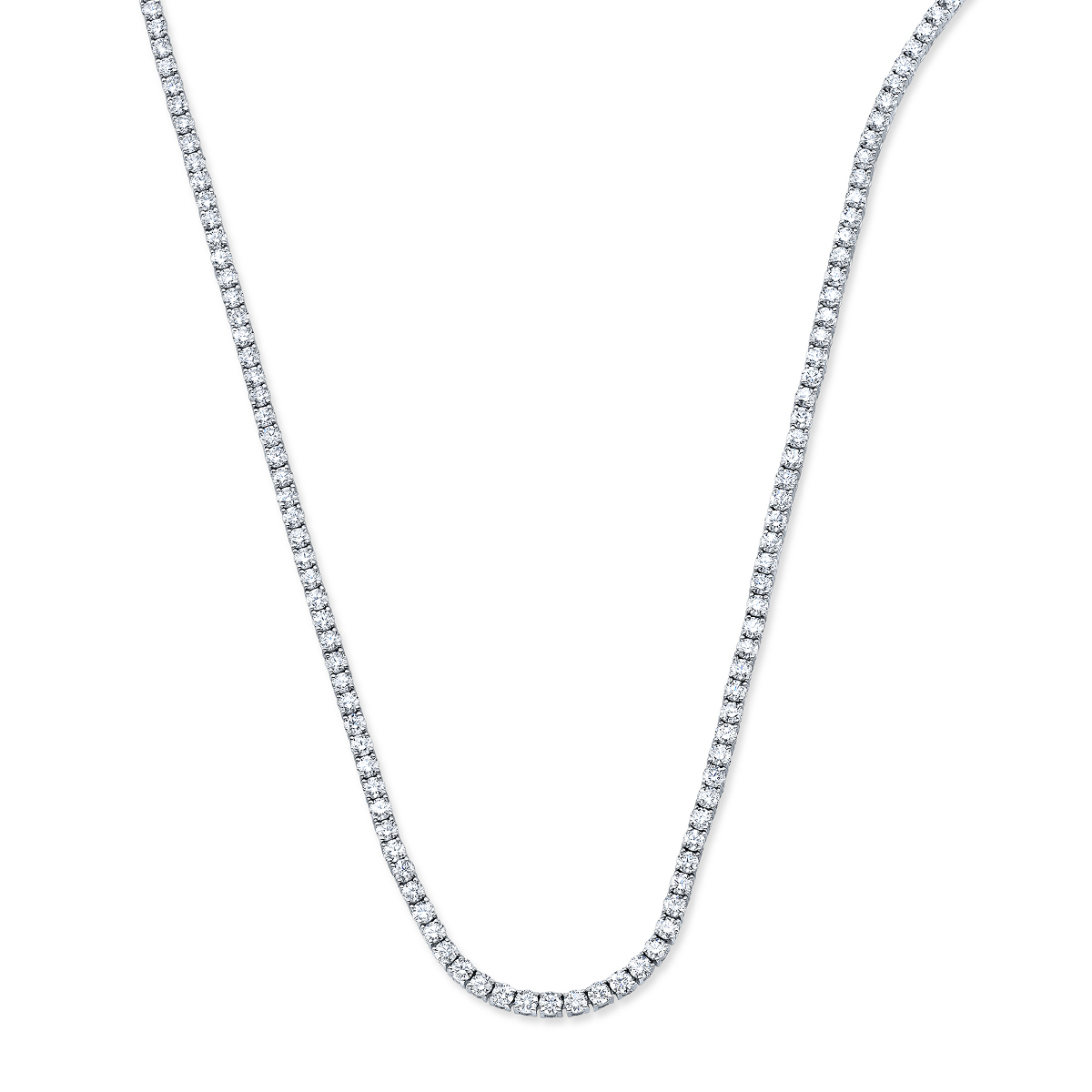 Rahaminov Diamond Tennis Necklace in White Gold, 34