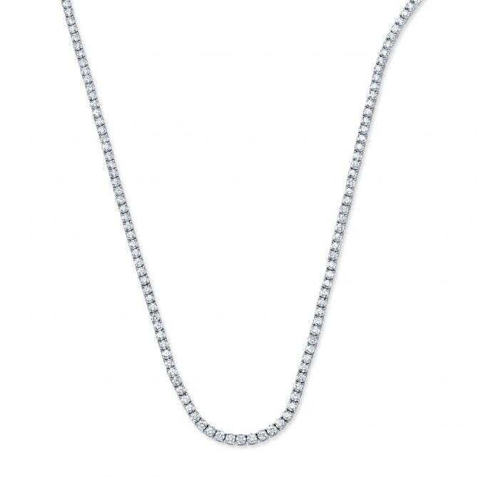 Rahaminov Diamond Tennis Necklace in White Gold, 34"