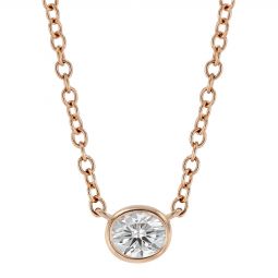 Image for Oval Diamond Single Station Necklace in Rose Gold