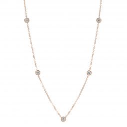 Image for Round Diamond 5 Station Necklace in Rose Gold