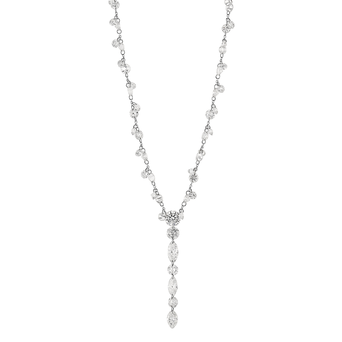 Aresa Diamond Opus Y Necklace in White Gold