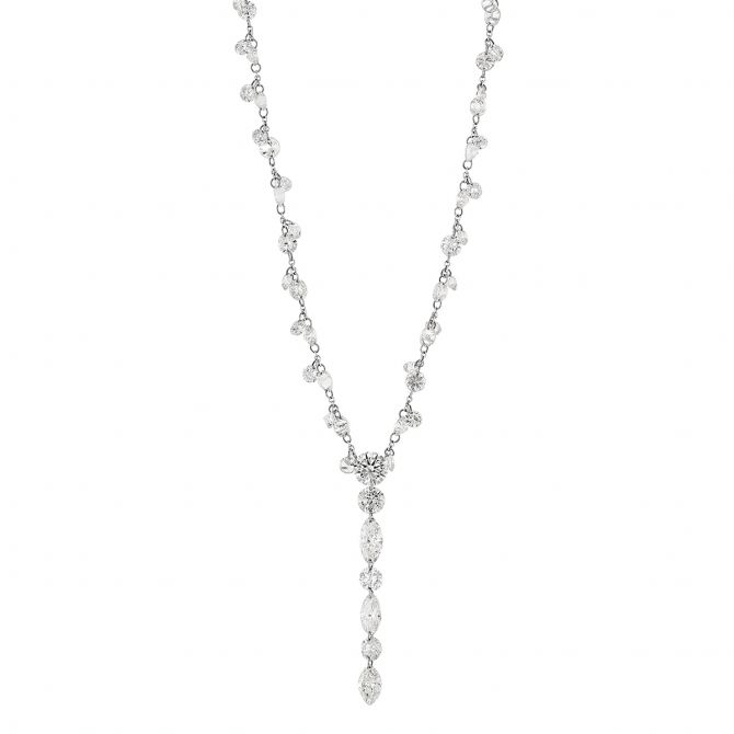 Aresa Diamond Opus Y Necklace in White Gold