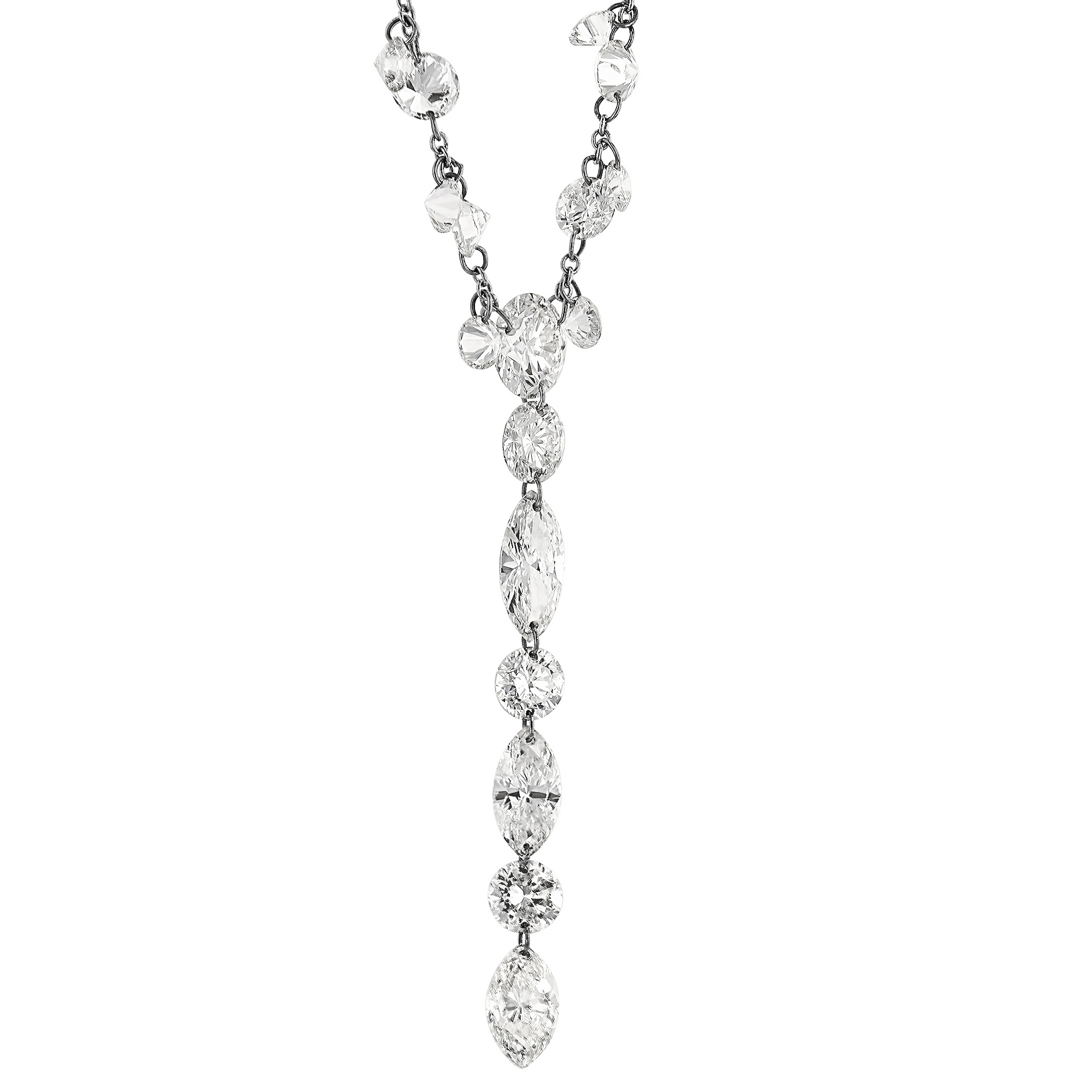 Aresa Diamond Opus Y Necklace in White Gold