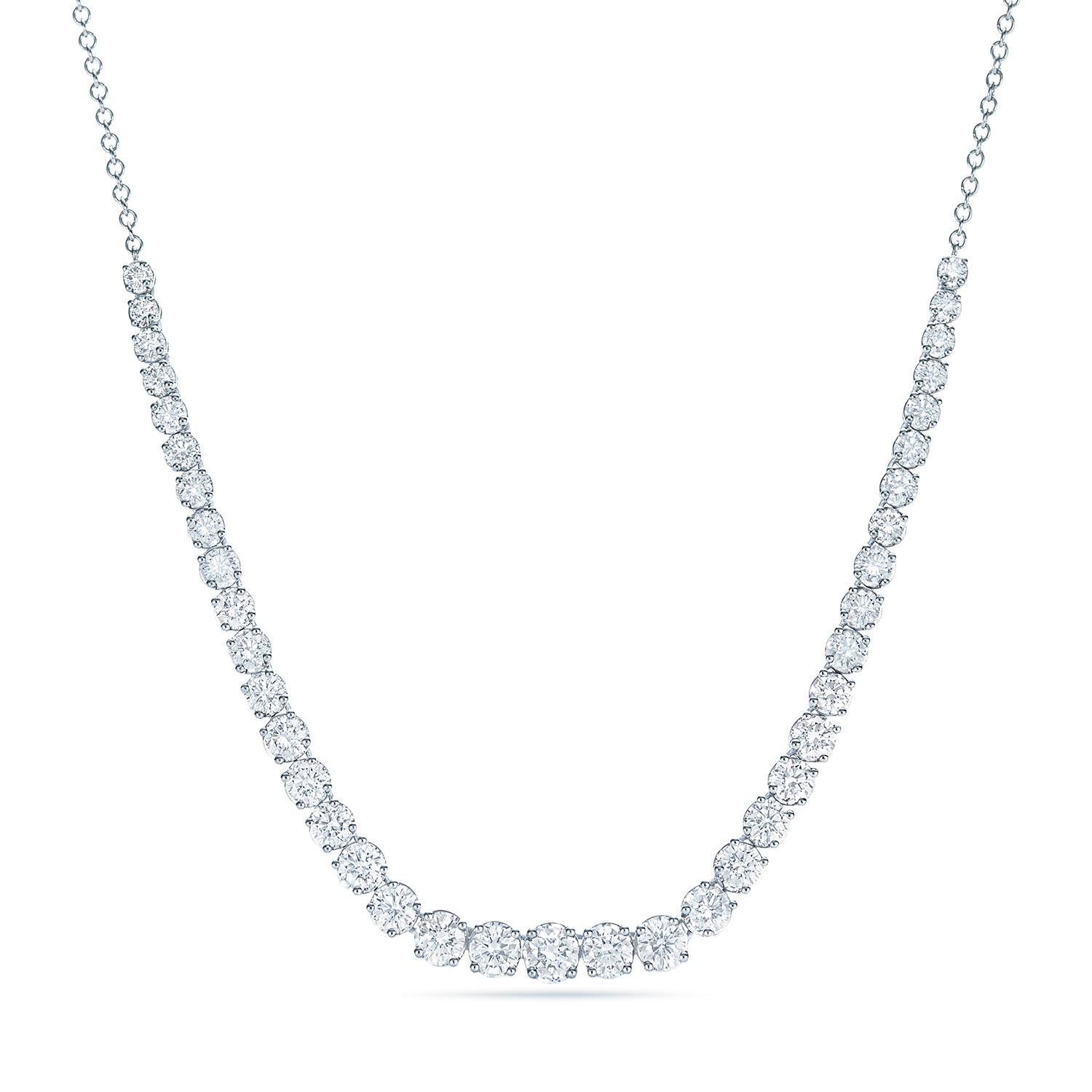 Kwiat Riviera Graduated Diamond Necklace in White Gold, 16