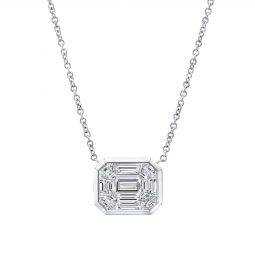 Rahaminov Diamond Mosaic Bezel Set Rectangular Pendant in Yellow