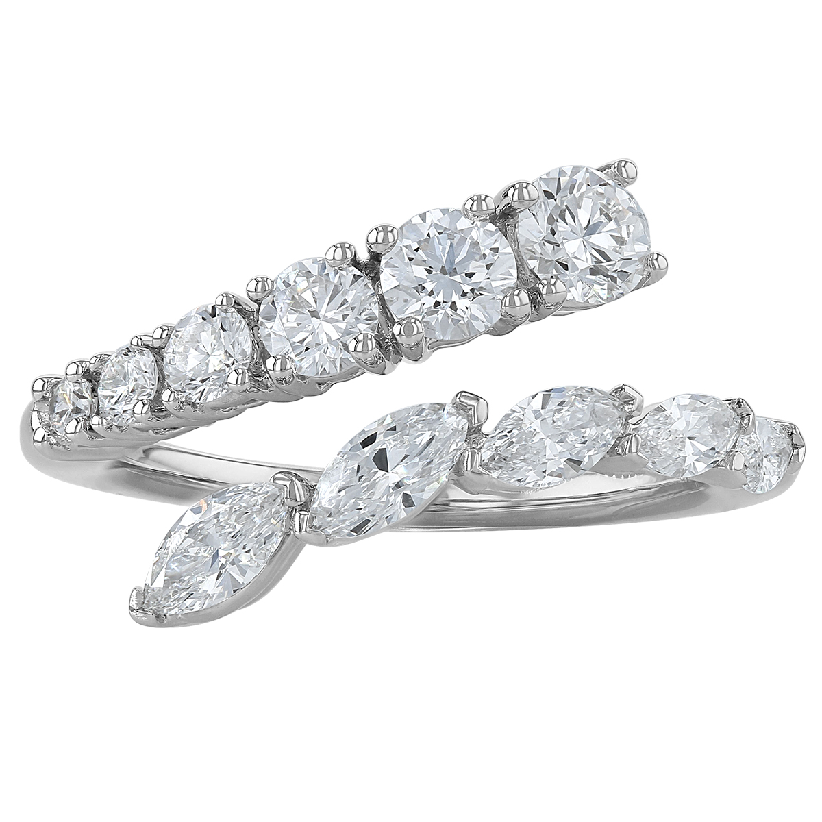 Kwiat Marquise & Round Diamond Bypass Ring in White Gold