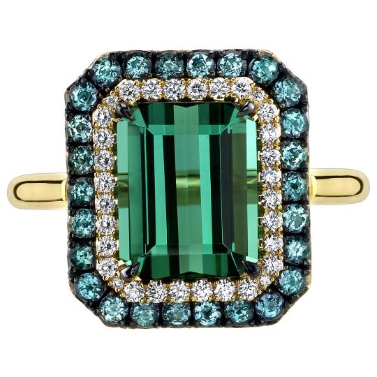 blue green gemstone ring